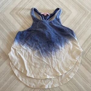 Play Six Girls Blue & White Braided Tie Tank Top
